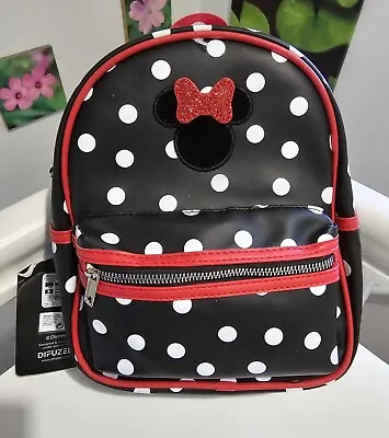 Disney Minnie Mouse Polka Dot Girls Bag Backpack  • £18.99