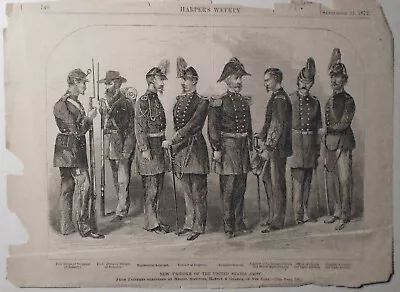 New Uniform Of The United States Army - Harper's Weekly September 21 1872 • £13.68