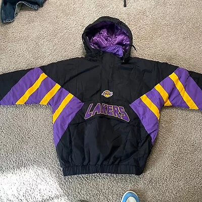 Vintage Los Angeles Lakers Starter Jacket XL LA Lakers Puffer Jacket NBA • $195