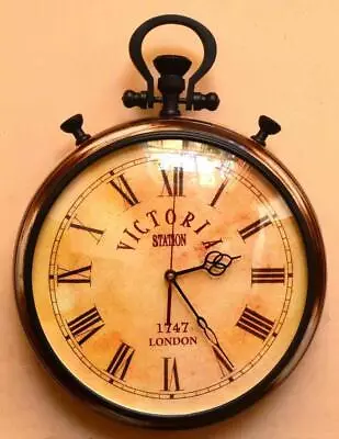 Handmade Victorian London Station Clock  Antique Look Home & Office Gift Item • £105.52