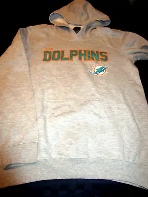 New Nfl Youth  Miami Dolphins Hoodie Hooded Sweatshirt Gray Medium 10/12 • $20.69