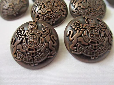 15/16   24 Mm Copper And Black CREST  Dome Metal Shank Back  Buttons (6 Pieces) • $4.95