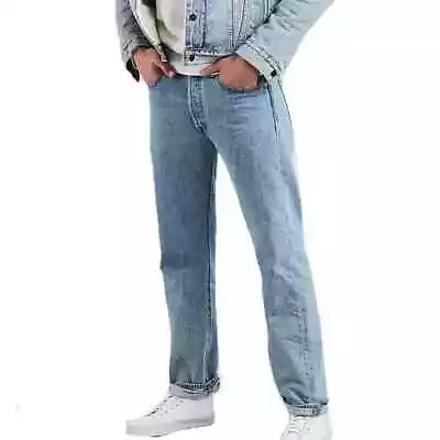 NWT Levi's 501 Original Straight Fit Button Fly Denim Blue Jeans 38x34 Mens A48 • $24.99