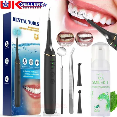 £6.95 • Buy Electric Sonic Dental Scaler Tartar Teeth Stains Cleaner Plaque Calculus Remover