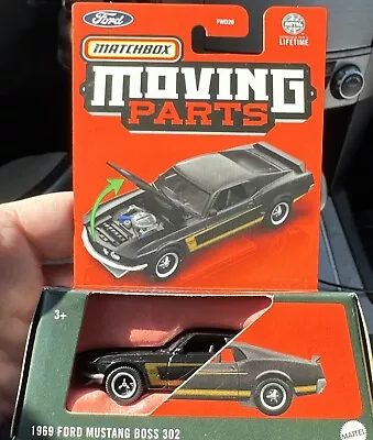 1969 Ford Mustang Boss 302 * BLACK * 2024 Matchbox Moving Parts Case M • $4.75
