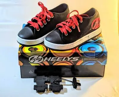 Heelys X2 Wheelie Trainers Boys Roller Skate Shoes Black Red  (UK Child Size 12) • £24.99