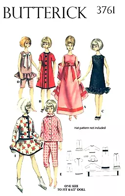 Vintage 1960s Barbie Clothes Pattern Reproduction Butterick 3761 Uncut • $7.95