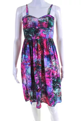 Amanda Uprichard Women's Spaghetti Empire Waist Midi Dress Multicolor Size S • $45.74