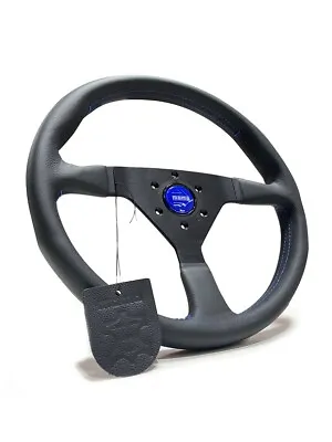 MOMO Monte Carlo Black Leather Blue Stitching 350mm Steering Wheel MCL35BK6B • $235