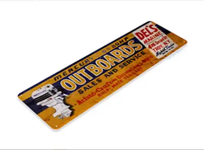 Mercury Outboard Motor Tin Sign Sales And Service Marine Shop Fishing Speed V • $15.92