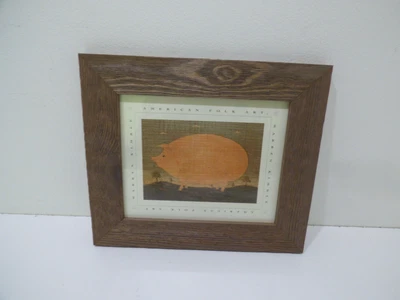 $14.99 • Buy Warren Kimble Pig Print Country Cottage Folk Art Wood Frame