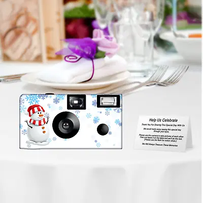 5 Snowman Single Use Disposable Cameras-holiday Camera/Christmas (F53200) • $83.45