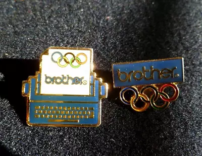Pair Of Vintage Olympic Pins From Sponsor Brother (Typewriters) • $5.99