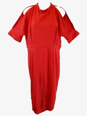 $15.99 • Buy Asos Curve Coral Pink Midi Dress Size 16