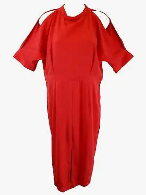 $17.99 • Buy Asos Curve Coral Pink Midi Dress Size 16