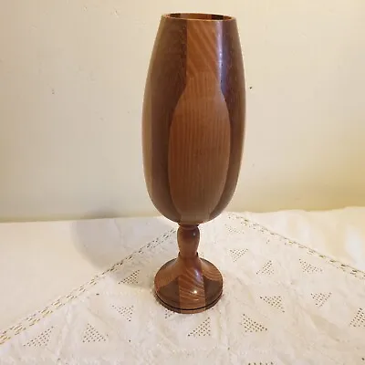 Wooden Goblet Glass Light Dark 2004 RVH Handmade ? Vase ? Wine   * • $29.09