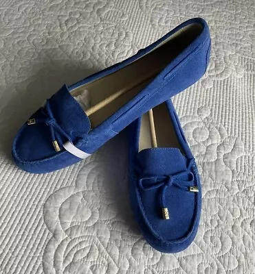 Michael Kors Women's Royal Blue Sutton Moc Suede Loafer Shoes Size 9.5 • $40