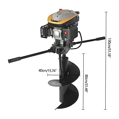 2 Man 173cc 8HP Gas Powered Post Hole Digger With 16  Earth Auger Drill Bit+Bar • $522.50