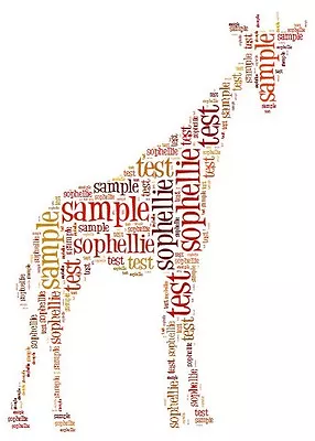 £3.30 • Buy Giraffe Word Art Present Zoo Birthday Gift