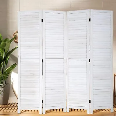 3/4 Panel Room Divider Wood Privacy Screen Folding Wood Screen For Home Bedroom • $78.19