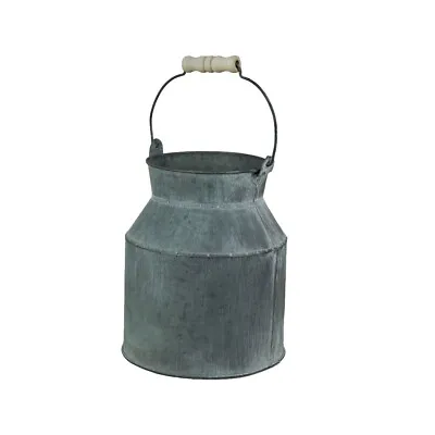 Galvanised Grey Metal Milk Churn 20cm Tall X Top Diameter 12cm • £11.99