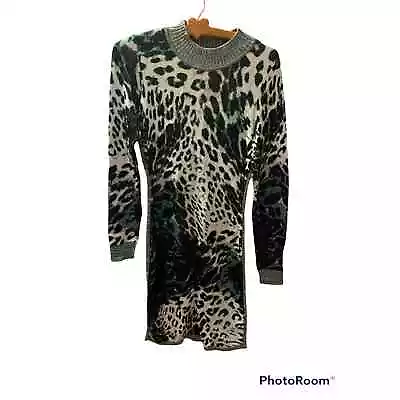 Bebe Oplulent Leopard Animal Print Sweater Form Fitting Dress SIZE S • $19