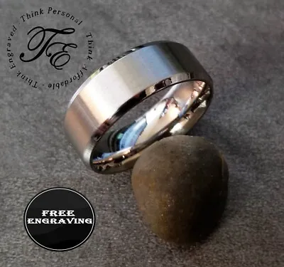Custom Engraved Men's Silver Promise Ring Or Wedding Ring - Handwriting Ring 8mm • $18.99