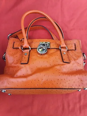 Michael Kors Hamilton Ostrich East West Satchel • $200