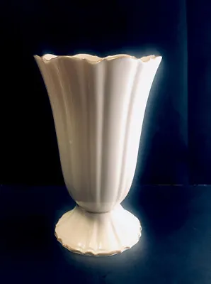 Lenox Vintage Beige Vase Symphony 24Kt Gold Trim • $49.99