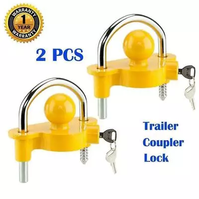 $54.89 • Buy Lock For Trailer Tongue Hitch Rv Camper Boat Coupler Towing Adjustable Safer Set