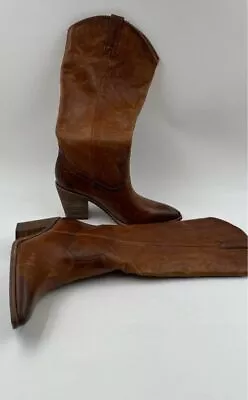 Frye Womens Taylor Brown Leather Pointed Toe Block Heel Western Boots Size 9.5M • $9.99