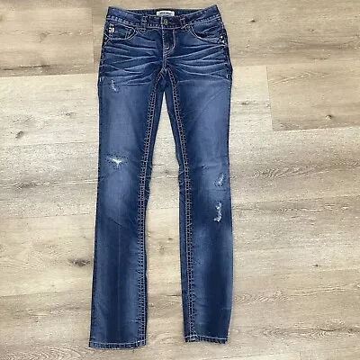 MEK DNM Jeans Womens 27 X 34 Straight Stretch Distressed Ripped Denim • $10