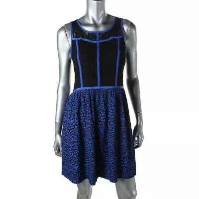 Kensie Blue Black Lace Sleeveless Exposed Zipper Party Casual Dress ~ M M3020 • $34