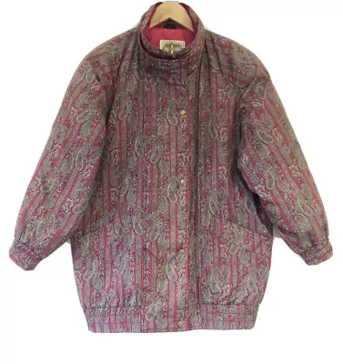 BHS True Vintage Quilted Paisley Jacket - Size 10/12 - Collared Zip Coat 1980’s • £16.95