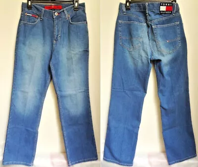 Vintage Men's Size 29 Tommy Hilfiger Freedom Relaxed Fit Flag Patch Denim Jeans • $34.97