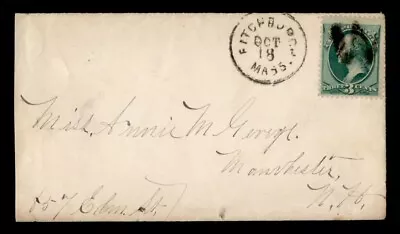 DR WHO 1880S FANCY CANCEL W FITCHBURGH MA TO MANCHESTER NH J96849 • $0.50