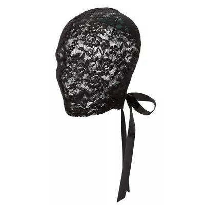 Corset Lace Hood Black - Head Full Face Party Mask Disguise • $21.88