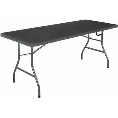 $48.55 • Buy 6 Foot Centerfold Folding Table,Steel Frame & Legs Black