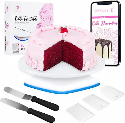 Cake Turntable - Cake Decorating Kit With Shapers & Spatulas For Decorating  • £22.64