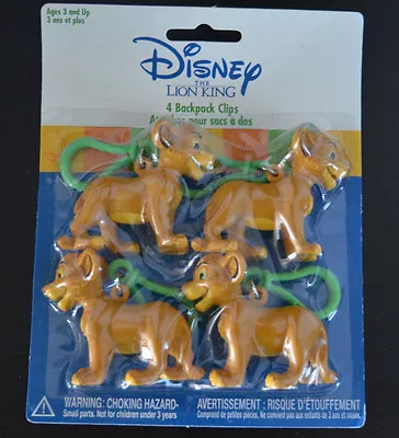 Set Of 4 Disney  The Lion King  SIMBA 4 BACKPACK CLIPS Party Favors -  2002 • $9.99