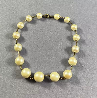 Vintage Graduated Cultured Pearl Link Bracelet 7 3mm 5mm • $29.95