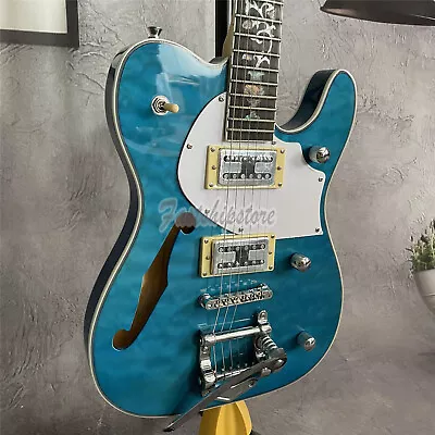 Zuwei TL Electric Guitar 6String Semi Hollow Body HH Pickup Chrome Part In Stock • $235