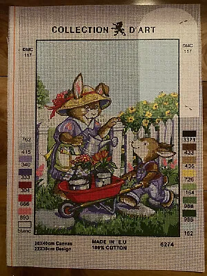 $23.99 • Buy Needlepoint Canvas Collection D Art 30x40  Easter Bunny’s Canvas Only