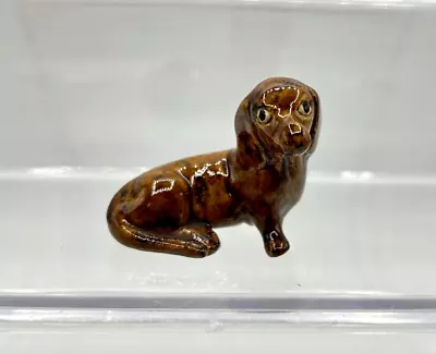 Miniature Brown Dachshund Dog Ceramic Figurine • $8.95