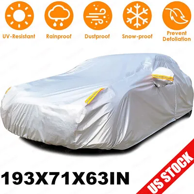  XL Universal Full Car Cover Waterproof Dust Outdoor UV Sun Protection For Sedan • $36.54