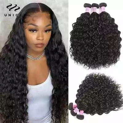 3/4 Bundles Water Wave Peruvian Hair Weave Bundle Human Hair Extension Remy Hair • $325.07