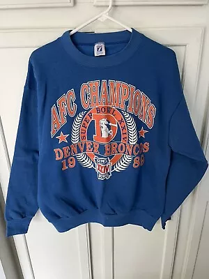 Vintage Denver Broncos 1989 AFC Champion Super Bowl XXIV Sweatshirt Logo 7 XL • $9.99