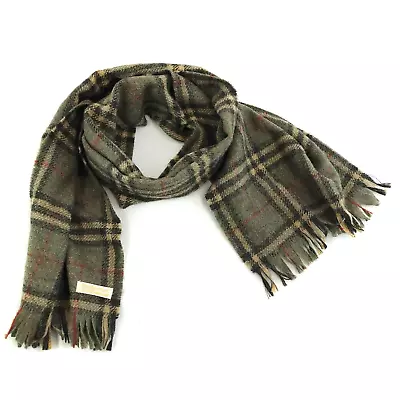 Burberry London Shetland Wool Scarf Brown Grey Nova Check Plaid England Scarf • $105.68