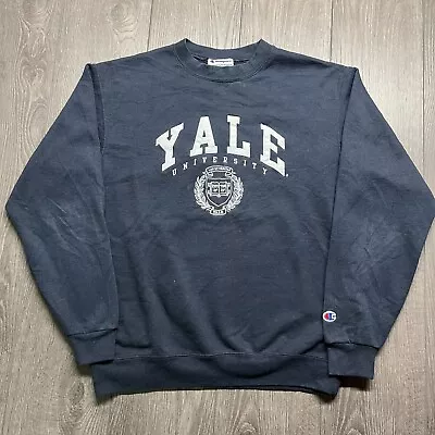 Champion Yale University Crest Hoodie Sweatshirt Medium Fleece Ivy College • $25.83