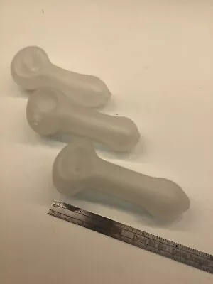 3 Pieces - 4 Inch  Frosted Glass Ghost SMOKING Pipes DD4 • $17